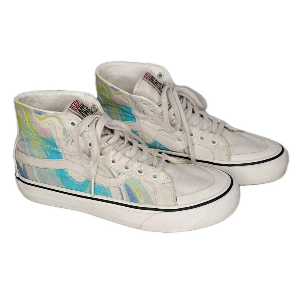 Vans Sk8-Hi 138 Resin Swirl Marshmallow Men 7.5 Women 9‎ High Top Shoes